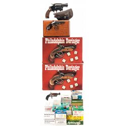 Five Handguns and Ammunition -A) Smith & Wesson Model 36 Double Action Revolver with Holster and Amm