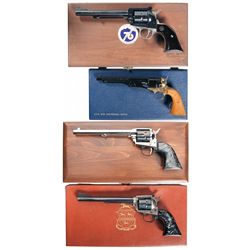 Four Cased Handguns -A) Ruger New Model Single Six Colorado Centennial/ American Bicentennial Single