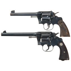 Two Colt Double Action Revolvers -A) Colt Officers Model Double Action Revolver