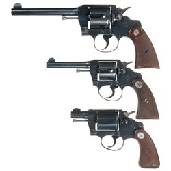 Three Colt Double Action Revolvers -A) Colt Official Police Double Action Revolver