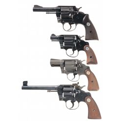 Four Colt Double Action Revolvers -A) Colt Official Police Mark III Double Action Revolver