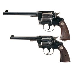Two Colt Double Action Revolvers -A) Colt New Service Revolver Double Action Revolver