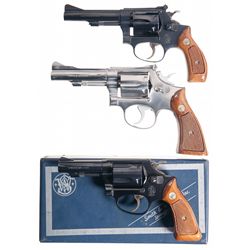 Three Smith & Wesson Double Action Revolvers -A) Smith & Wesson Model 34 Double Action Revolver