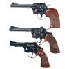 Image 1 : Three Double Action Revolvers -A) Colt Officers Model Match Double Action Revolver