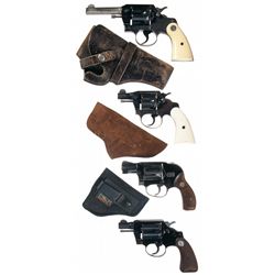 Four Double Action Revolvers -A) Colt Official Police Double Action Revolver with Holster