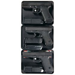 Three Cased Glock Semi-Automatic Pistols -A) Glock Model 21 Semi-Automatic Pistol with Case and Extr