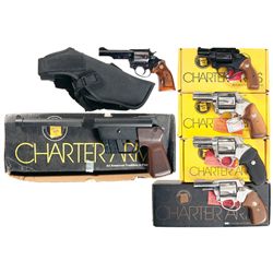Six Charter Arms Handguns -A) Charter Arms Target Bulldog Double Action Revolver with Holster