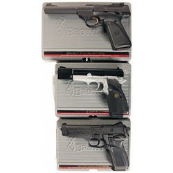 Three Browning Semi-Automatic Pistols with Cases -A) Browning Buck Mark Semi-Automatic Pistol