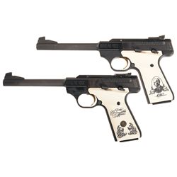 Two Browning Semi-Automatic Pistols with Cases -A) Browning Buck Mark 150th John M. Browning Commemo