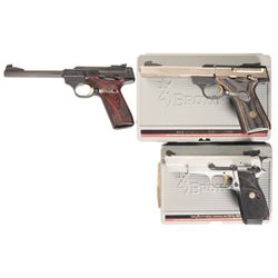Three Browning Semi-Automatic Pistols with Cases -A) Browning Buck Mark Challenger SE Semi-Automatic