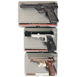 Three Browning Semi-Automatic Pistols with Cases -A) Browning Buck Mark Semi-Automatic Pistol