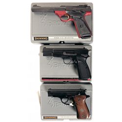 Three Browning Semi-Automatic Pistols with Cases -A) Browning Buck Mark Semi-Automatic Pistol