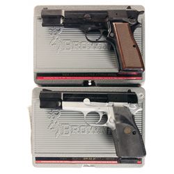 Two Browning Hi-Power Single Action Semi-Automatic Pistols with Cases -A) Browning Hi-Power Semi-Aut