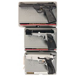 Three Browning Semi-Automatic Pistols with Cases -A) Browning Buck Mark Semi-Automatic Pistol