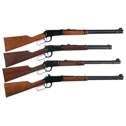 Four Winchester Lever Action Carbines -A) Winchester Model 94 Saddle Ring Lever Action Carbine