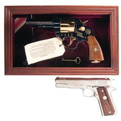 Two Commemorative Handguns -A) Cased Taurus World War II Commemorative Victory Model Double Action R