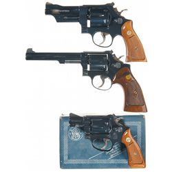 Three Double Action Smith & Wesson Revolvers -A) Model 27-2 Double Action Revolver
