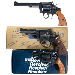 Three Smith & Wesson Double Action Revolvers -A) Smith & Wesson K-22 Double Action Revolver