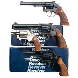 Four Smith & Wesson Double Action Revolvers -A) Smith & Wesson Model 17 Double Action Revolver