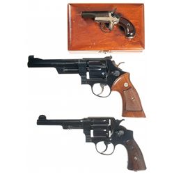 Three Hand Guns -A) Cased Colt Fourth Model Single Shot Derringer
