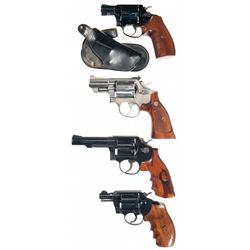 Four Double Action Revolvers -A) Smith & Wesson Model 37 Airweight Double Action Revolver with Holst
