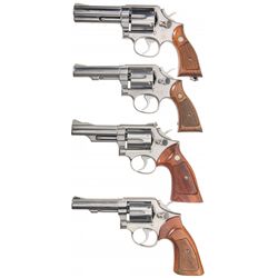 Four Stainless Smith & Wesson Double Action Revolvers -A) Smith & Wesson Model 681 Double Action Rev