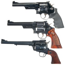 Three Revolvers -A) Smith & Wesson Model 27 Double Action Revolver