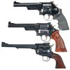Image 1 : Three Revolvers -A) Smith & Wesson Model 27 Double Action Revolver