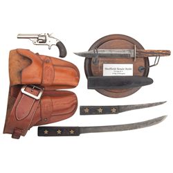 Smith & Wesson Model 1 1/2 32 Centerfire Single Action Revolver with Knives and Holster Rig