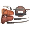 Image 1 : Smith & Wesson Model 1 1/2 32 Centerfire Single Action Revolver with Knives and Holster Rig