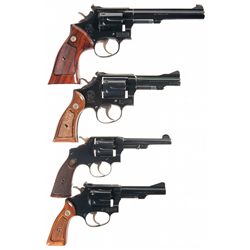 Four Smith & Wesson Double Action Revolvers -A) Smith & Wesson Model 48 Double Action Revolver