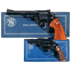 Two Boxed Smith & Wesson Double Action Revolvers -A) 125th Anniversary Smith & Wesson Model 25-3 Dou
