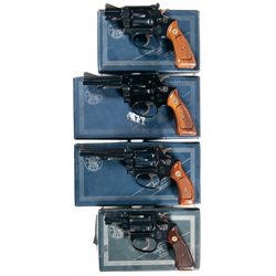 Four Boxed Smith & Wesson Double Action Revolvers -A) Smith & Wesson Model 34-1 Double Action Revolv
