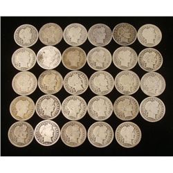 30 Different Barber Dimes 1898-1916-S -Clear Dates