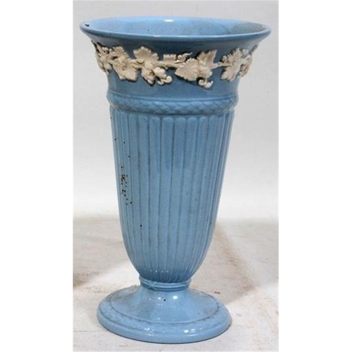 BLUE WEDGWOOD QUEENSWARE PORCELAIN VASE