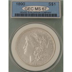 1890 Morgan Silver Dollar Certified MS 67