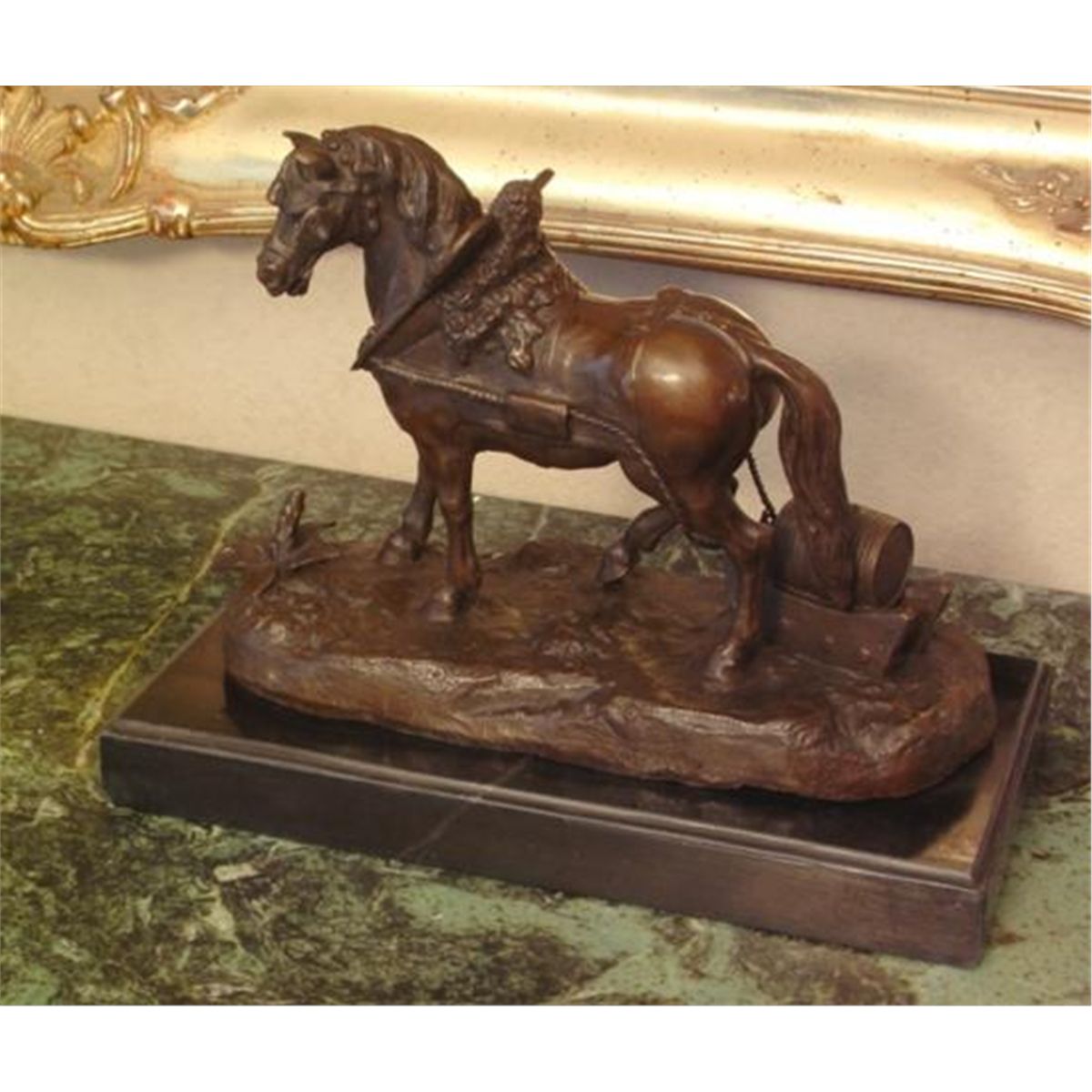 Superb Bronze Sculpture Draft Horse