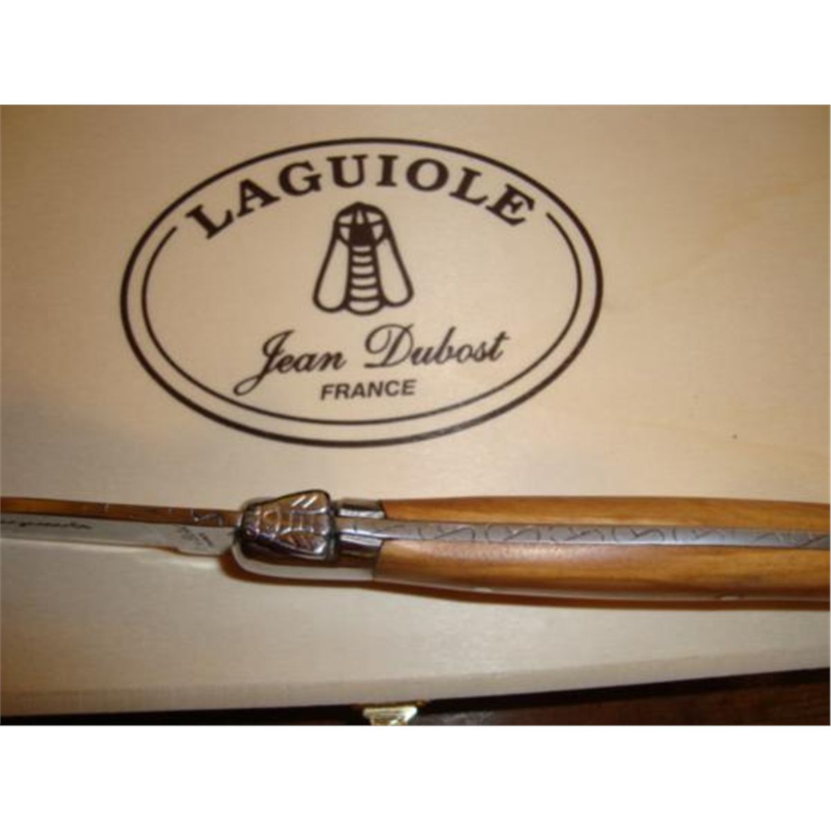 Set 6 authentic French Laguiole steak knives olivewood
