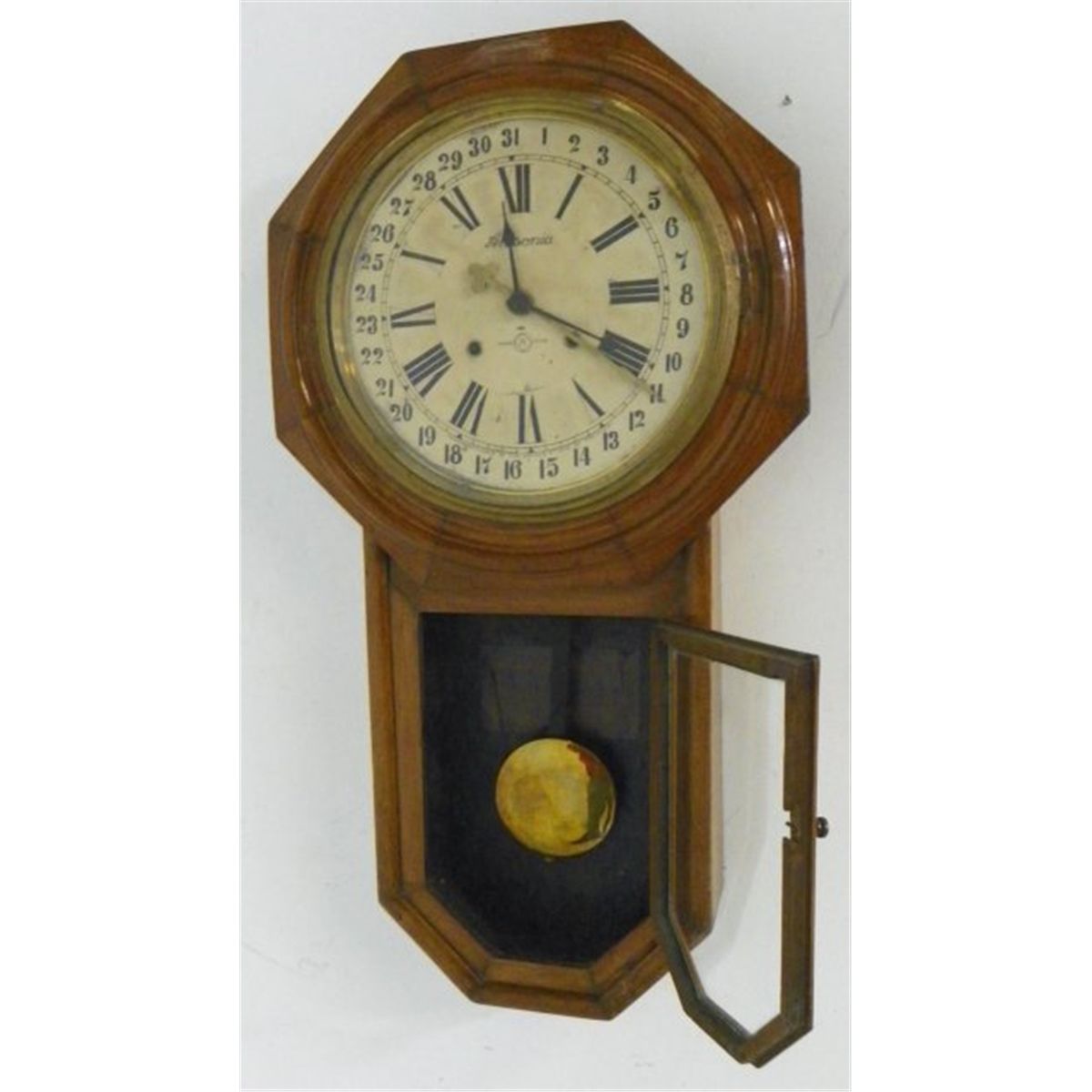 Ansonia octagon calendar wall regulator clock