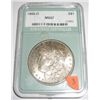 Image 1 : 1900-O Morgan Silver Dollar *CERTIFIED by NTC MS-67*!! Serial # 279862. Case is Cracked a little bit