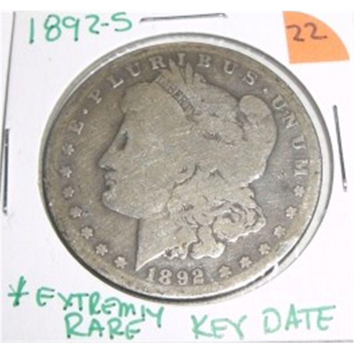 1892-S Morgan Silver Dollar *EXTREMELY RARE KEY DATE*!!