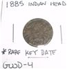 Image 1 : 1885 Indian Head *RARE KEY DATE GOOD CONDITION*!!