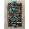 Image 1 : Vintage Native American Silver & Turquoise Cuff