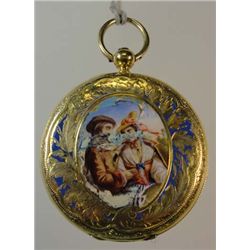 18K Gold French London Keywind Number Set Pocket Watch