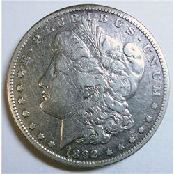 1892-S MORGAN DOLLAR VF CLEANED