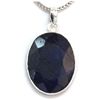 14.34g Sapphire oval Pendant in silver 0.925