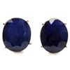Genuine 17.32 ctw Sapphire Stud Earring 14kt W/Y Gold