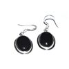 Image 1 : Silver Black Onex Oval Earring