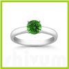 Image 1 : Genuine 0.55 ctw Emerald Solitaire Ring 14kt Gold-White