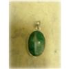 Image 1 : Emerald Gemstone in Silver Pendant